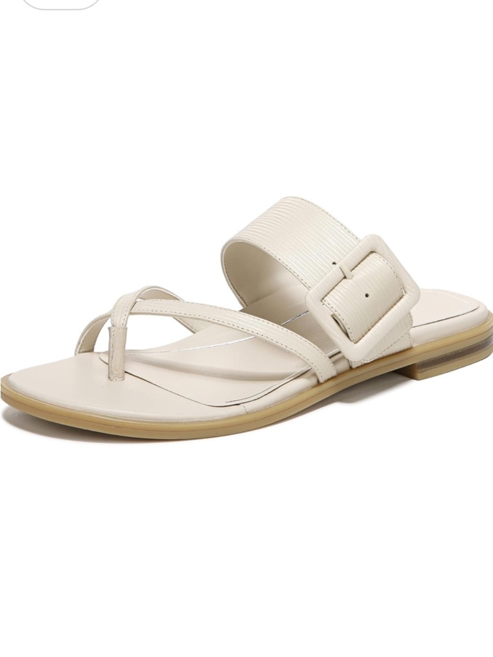 Women's Cream Buckle Toe-Post Slide Sandals Aetrex jess sz 8 buckle vionic